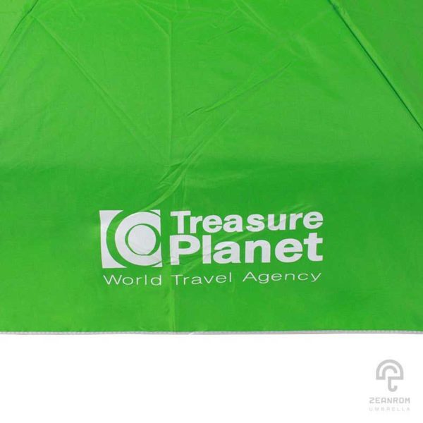 ร่มพรีเมี่ยม แบบพับ 5 ตอน สีเขียว 21 นิ้ว โลโก้ Treasure Planet