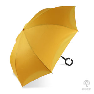 ร่มกลับด้าน สีเหลือง 24 นิ้ว (reverse umbrella)