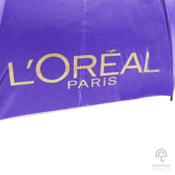 ร่มตอนเดียว สีม่วง 24 นิ้ว โลโก้ L'oreal Paris