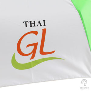 ร่มพับ 3 ตอน สีเขียว-ขาว 22 นิ้ว โลโก้ Thai GL
