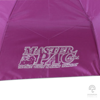 ร่มพับ 3 ตอน สีม่วง โลโก้ Masterpac-Asia