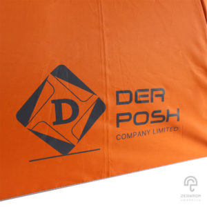 ร่มตอนเดียว สีส้ม 22 นิ้ว โลโก้ Der Posh company,LTD