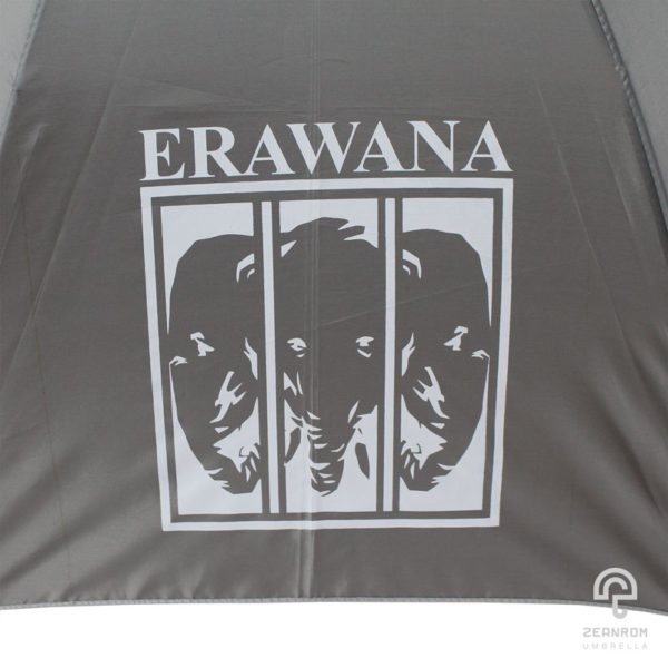 ร่มพรีเมี่ยม แบบปลอกถ้วย สีเทา 24 นิ้ว โลโก้ ERAWANA