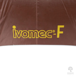 ร่มพรีเมี่ยม ตอนเดียว สีน้ำตาลเข้ม 24 นิ้ว โลโก้ ivomec-F