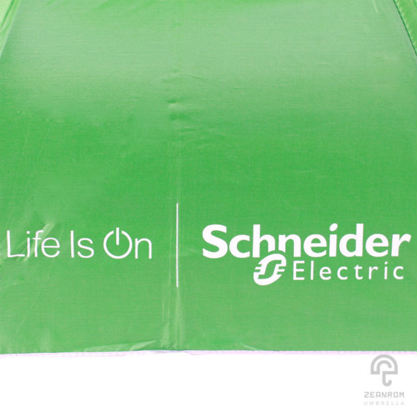 ร่มพรีเมี่ยม แบบพับ 2 ตอน สีเขียวอ่อน โลโก้ Schneider Electric