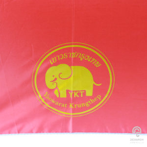 ร่มพรีเมี่ยม ตอนเดียว สีแดง-เทา 24 นิ้ว โลโก้ ห้างทองเยาวราชกรุงเทพ