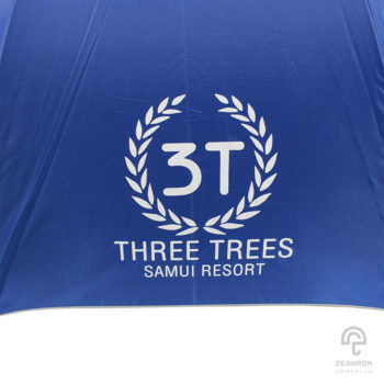 ร่มพรีเมี่ยม ตอนเดียว 30 นิ้ว สีน้ำเงิน โลโก้ Three tree Samui resort