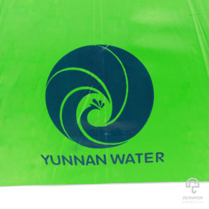 ร่มพรีเมี่ยม ตอนเดียว สีเขียวอ่อน โลโก้ PJT Yunnan water