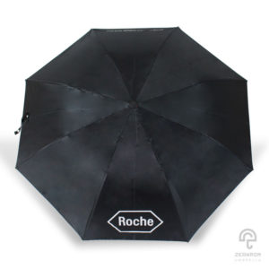 ร่มพรีเมี่ยม สีดำ แบบพับ 2 ตอน โลโก้ บริษัทยาและเวชภัณฑ์ Roche
