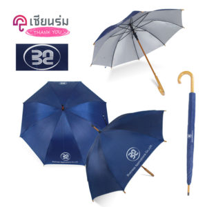 ร่มพรีเมี่ยม ตอนเดียว สีม่วง 24 นิ้ว โลโก้ Business Applications Co.,Ltd.