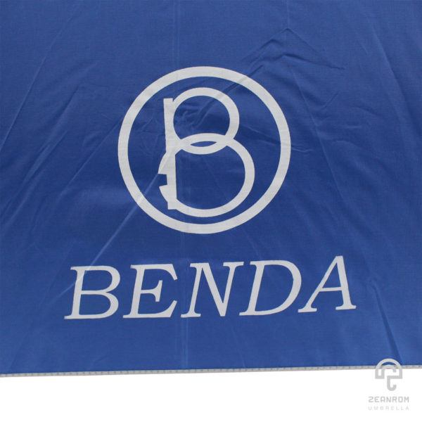 ร่มพรีเมี่ยม สีน้ำเงิน แบบพับ 2 ตอน 22 นิ้ว โลโก้ BENDA