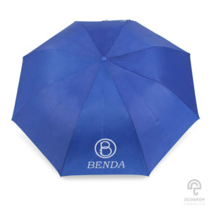 ร่มพรีเมี่ยม สีน้ำเงิน แบบพับ 2 ตอน 22 นิ้ว โลโก้ BENDA