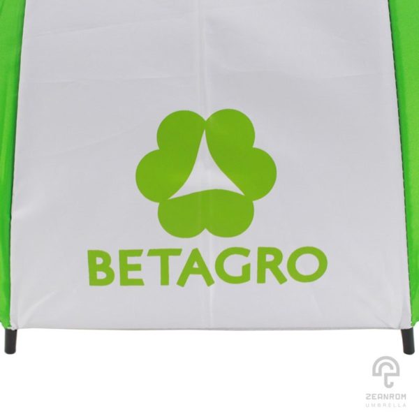 ร่มตอนเดียว สีเขียว-ขาว 24 นิ้ว(16 ก้าน) โลโก้ BETAGRO