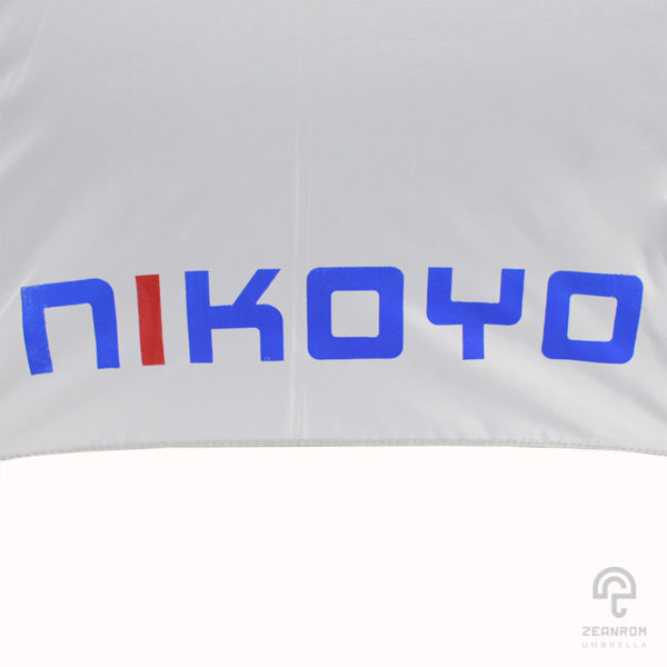 ร่มพรีเมี่ยม ตอนเดียว 24 นิ้ว สี ฟ้า-ขาว โลโก้ NIKOYO