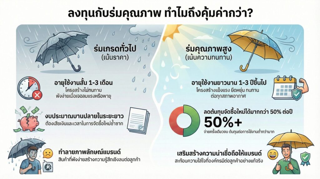 ความคุ้มค่าในระยะยาวจากการลงทุนในร่มคุณภาพ