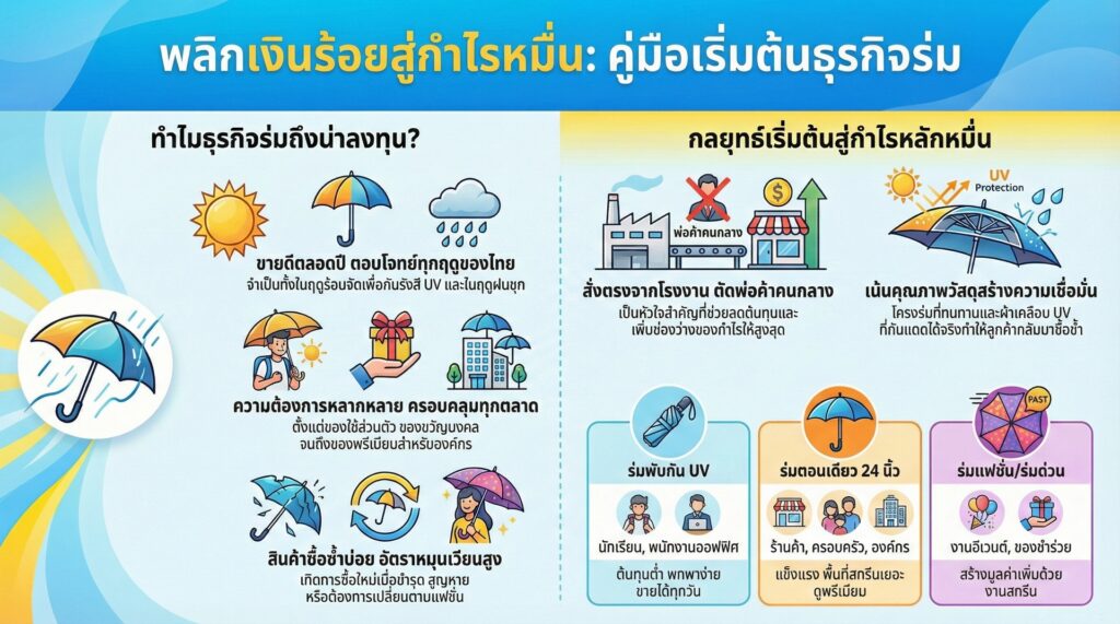 พลิกเงินร้อยสู่กำไรหลักหมื่นด้วยธุรกิจร่ม