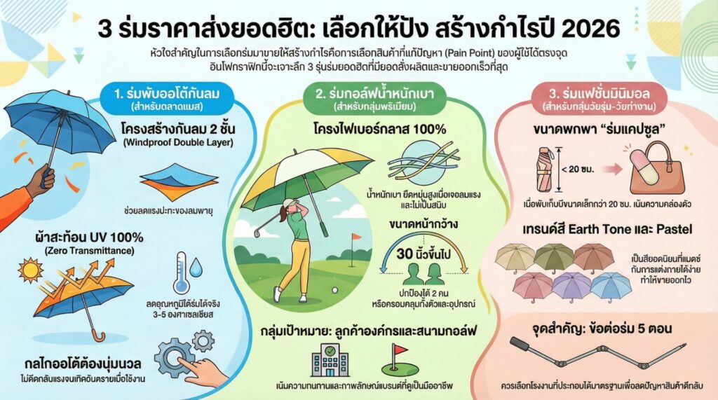 เจาะลึกรุ่นร่มราคาส่งยอดฮิตที่รับไปขายยังไงก็รุ่ง