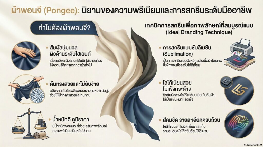 ผ้าพอนจี (Pongee) ยืนหนึ่งเรื่องความพรีเมียม สัมผัสนุ่มระดับไฮเอนด์