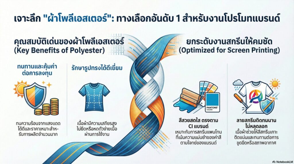 ผ้าโพลีเอสเตอร์ (Polyester) ขวัญใจมหาชน ทนทาน คุ้มค่า สีสันจัดจ้าน