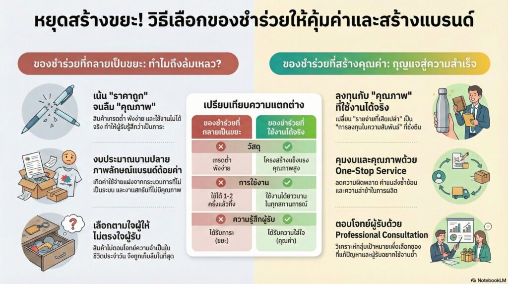 อุปสรรคที่ทำให้ของชำร่วยส่วนใหญ่กลายเป็นขยะในบ้าน