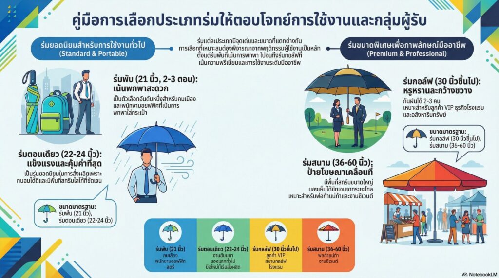 เลือกประเภทร่มให้เหมาะกับการใช้งาน