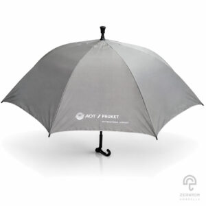 ร่มพรีเมี่ยม แบบไม้เท้า 24 นิ้ว สีเทา โลโก้ AOT / PHUKET