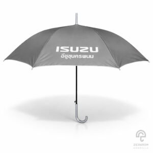 ร่มพรีเมี่ยม สีแดงและสีเทา ขนาด 24 นิ้ว โลโก้ isuzu