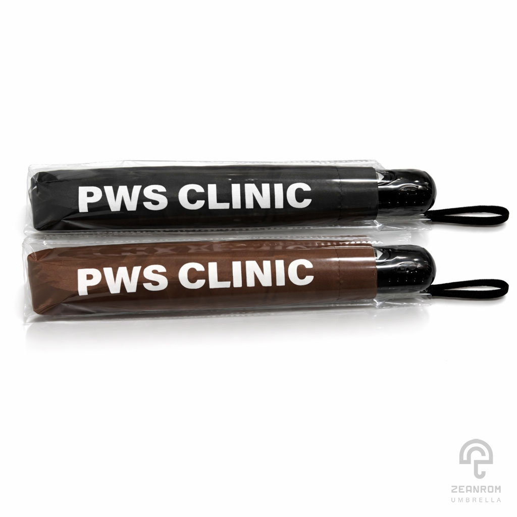 ร่มพรี่เมี่ยม แบบพับ 3 ตอน โลโก้ PMS Clinic ร่มพรี่เมี่ยม แบบพับ 3 ตอน โลโก้ PMS Clinic