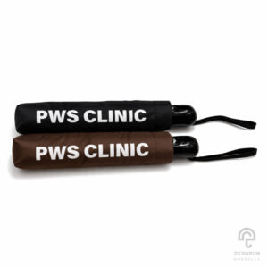 ร่มพรี่เมี่ยม แบบพับ 3 ตอน โลโก้ PMS Clinic