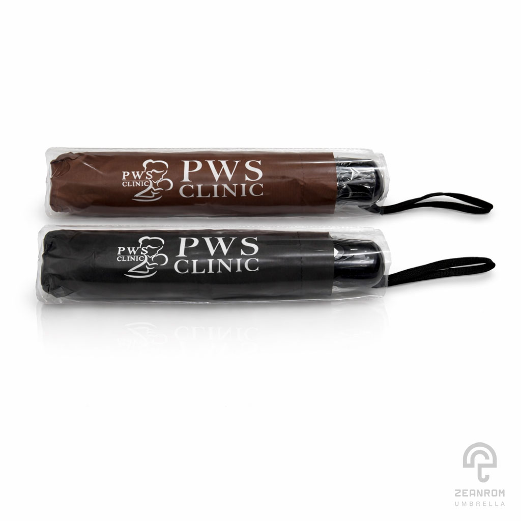 ร่มพรี่เมี่ยม แบบพับ 3 ตอน โลโก้ PMS Clinic ร่มพรี่เมี่ยม แบบพับ 3 ตอน โลโก้ PMS Clinic