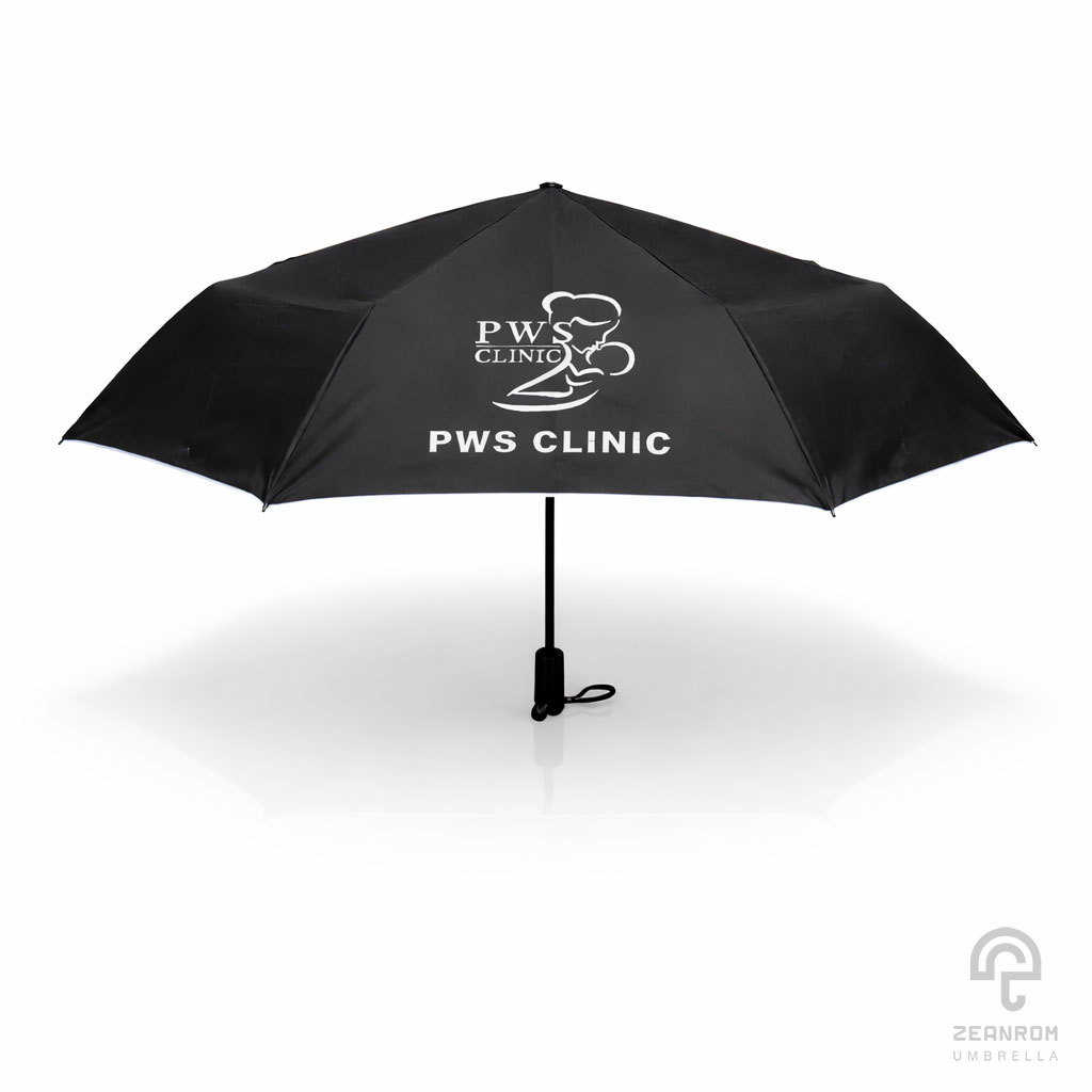 ร่มพรี่เมี่ยม แบบพับ 3 ตอน โลโก้ PMS Clinic ร่มพรี่เมี่ยม แบบพับ 3 ตอน โลโก้ PMS Clinic