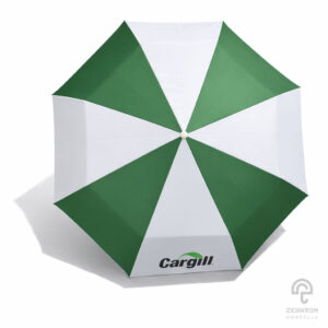 ร่มพรีเมี่ยม สีขาว-เขียว แบบพับ 3 ตอน โลโก้ Cargill